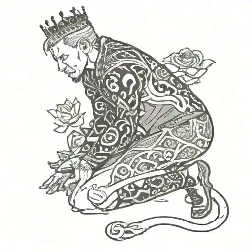 Guy Kneeling Before Queen