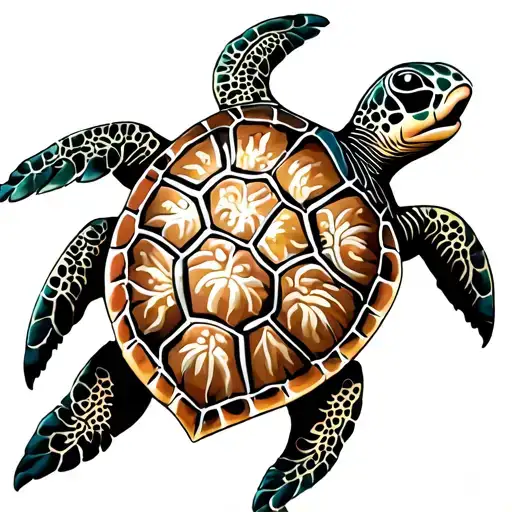 Sea Turtle With Filagree