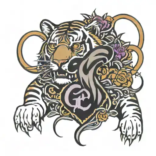 Heart That Says Go Get Em Tiger Surrounded