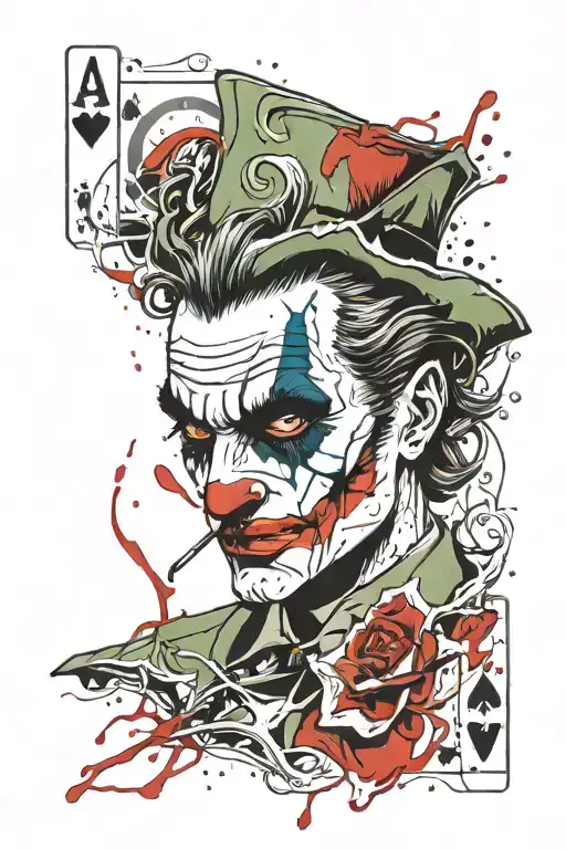 Face Card Joker Blood Splatter