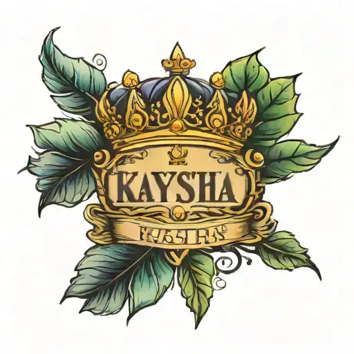 Kayastha Name Tattoo With Crown On Top On Forearms In Horizontal Direction