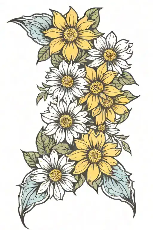 Diamond And Daisy Flowers