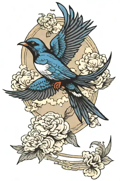 Swallow And Cloud Background