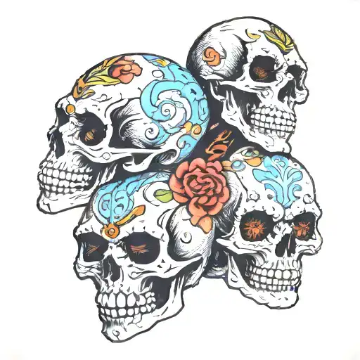 Skull See No Evil Speak No Evil