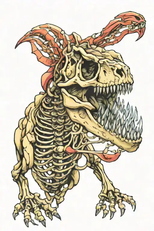 Tyrannosaurus Rex Skeleton With Crystalization