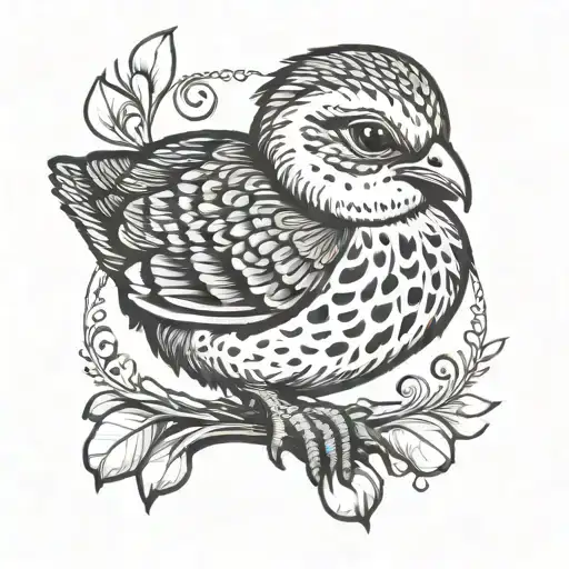 Baby Quail Black And White