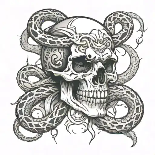 Skull And Snake Wrapped