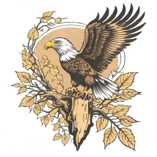 Full Arm Sleeve Outdoors Woods With Eagle