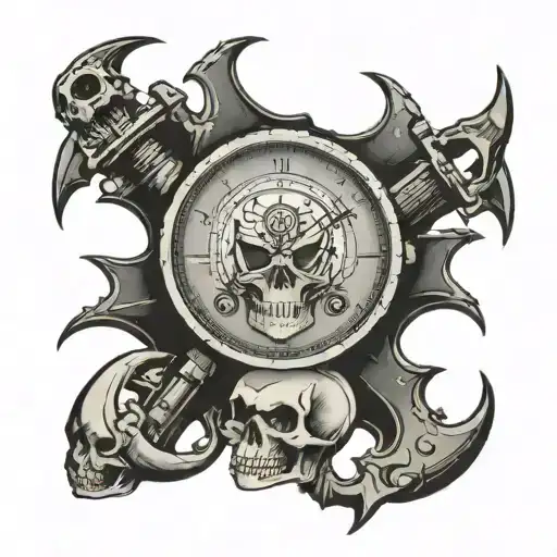 Clock Skull Pressure Gauge Atrology Stars