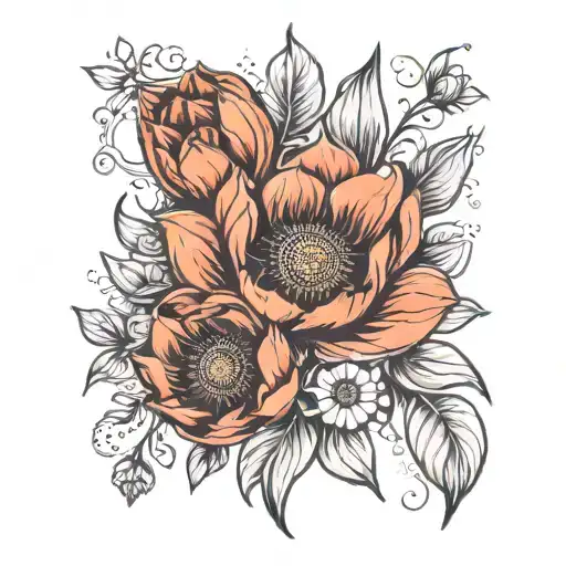 Tulips And Sunflower