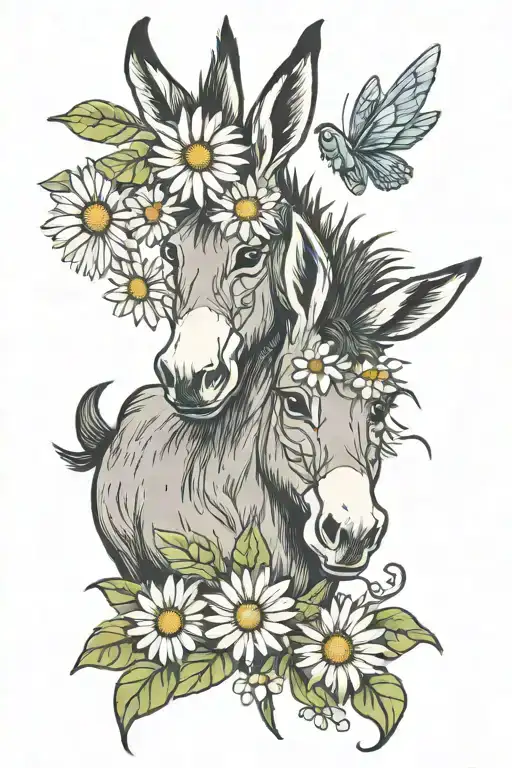 Donkey And Daisy With Stem