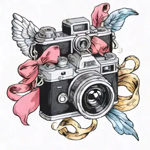 Camera With Cancer Ribbon