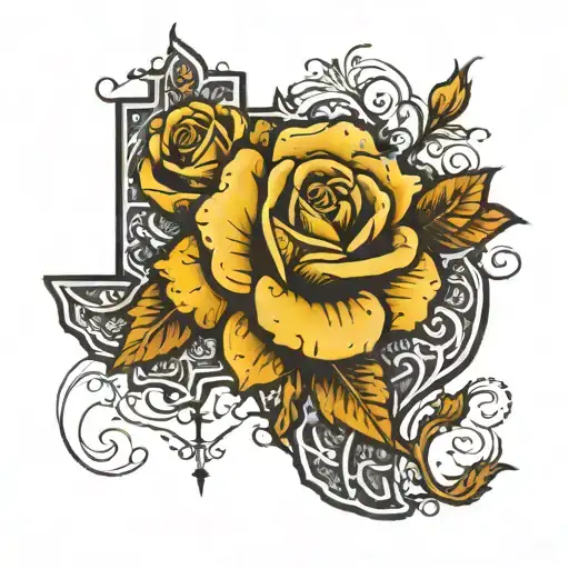 State Of Texas With Yellow Rose