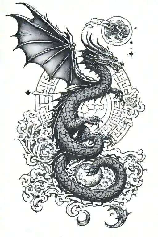Dragon And Moon Phases