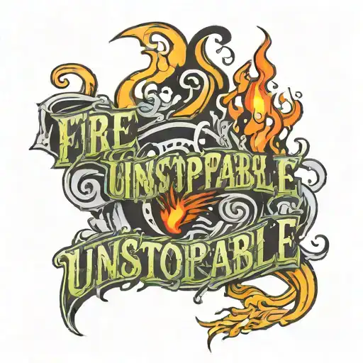 Fire With Text Saying Unstoppable