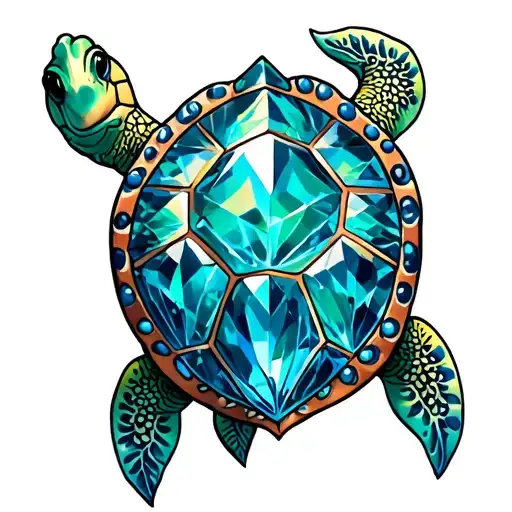 Crystal Turtle Swimming Gracefully