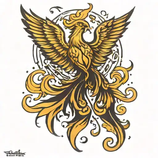 Phoenix Dripping Gold