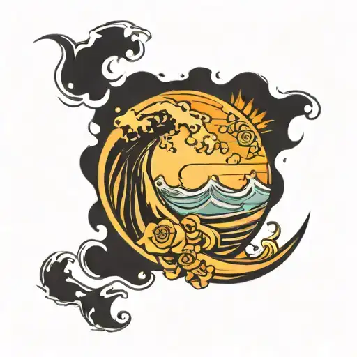 Sun Moon Wave Crashing With The Quote Live By The Sun Love By The Moon