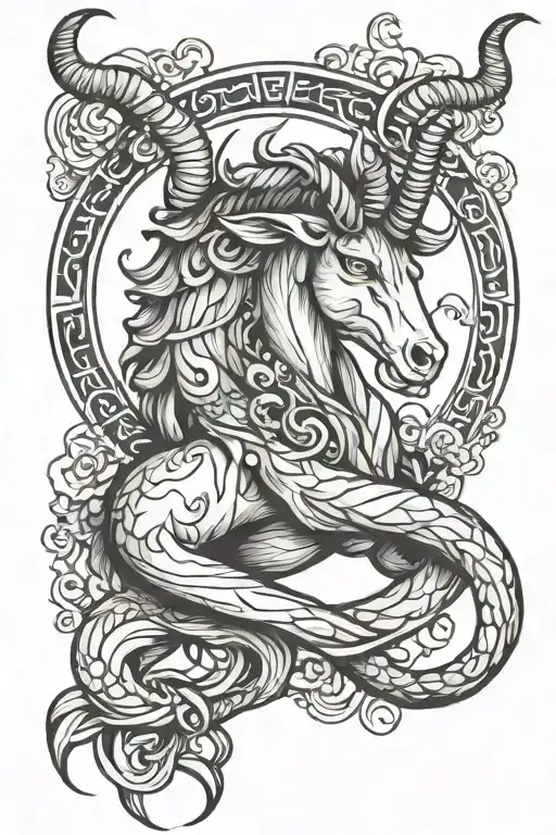 Capricorn Zodiac Sign Intertwined