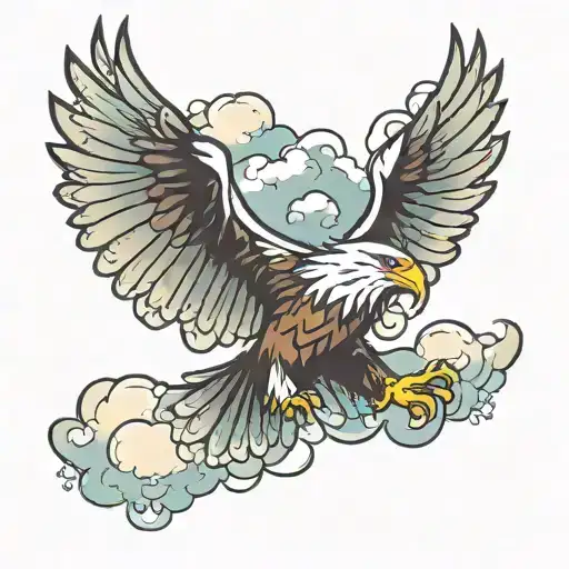 Eagle Wings With Clouds In Them