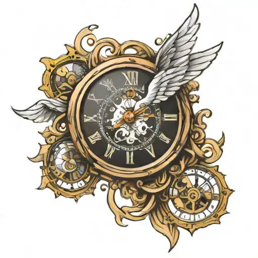 Angel Rewinding Clock Face