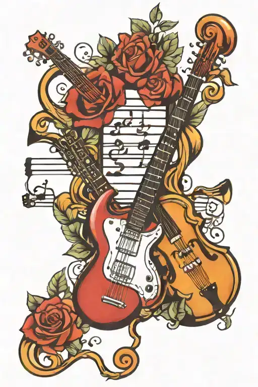 Music Notes And Instruments