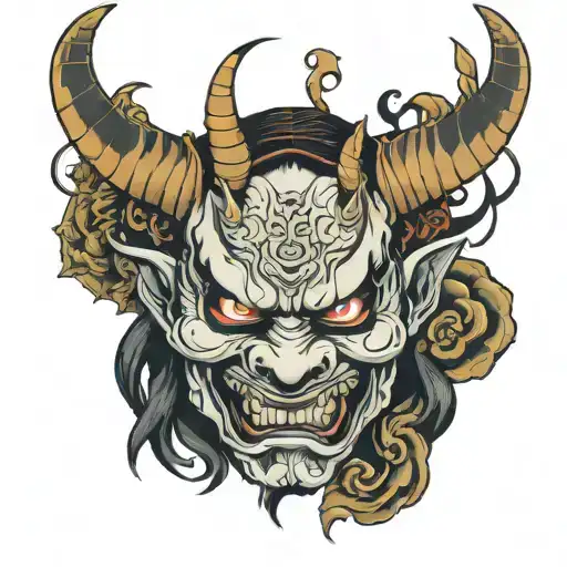 Hannya Mask Demon In Mask