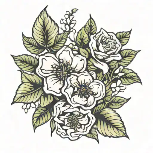 June And July Birth Flower Intertwined