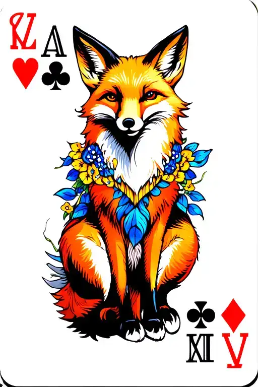 Ace Card With Fox Sitting
