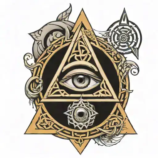 Charmed Triquetra With Three And Egyptian Eye