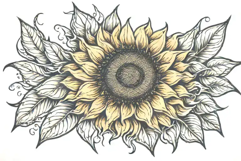 Sunflower And Sun Rays