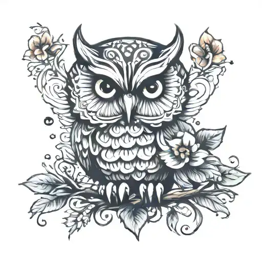 Small Owl Tattoo Design