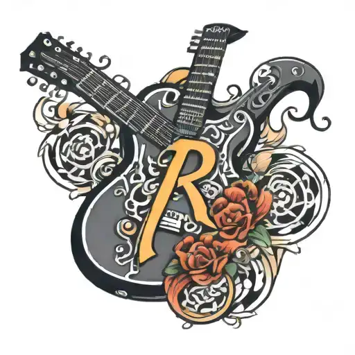 Letter R Guitar And Art