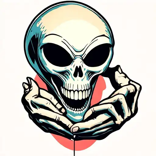 Alien Holding Skull