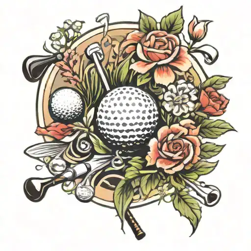 Golf And Flowers Surrounding