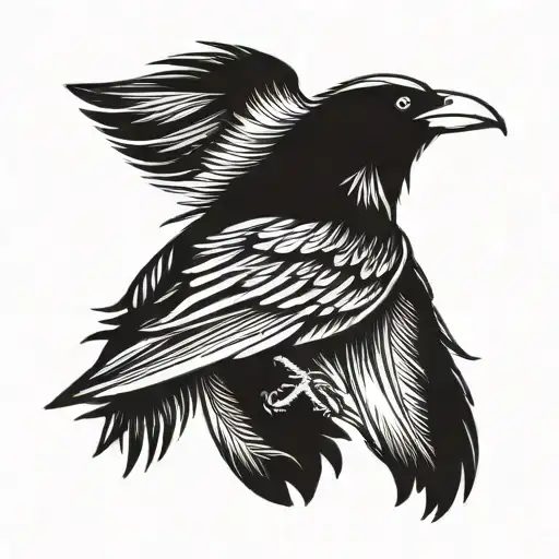 Feather Litlle Raven Flying