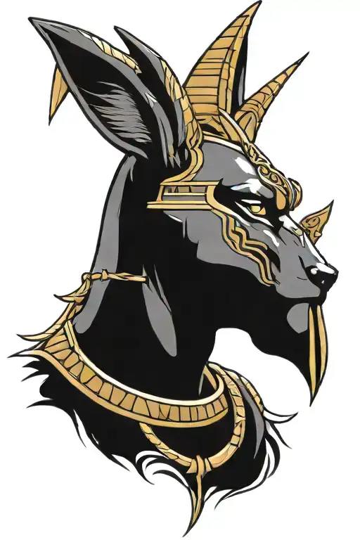 Anubis Egyptian God Looking Left
