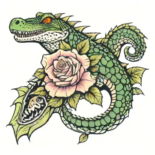 Crocodile Skin Beautiful Rose