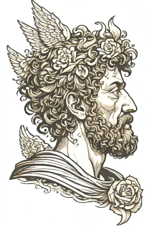 Marcus Aurelius Half Face With Icarus