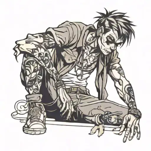 Scrawny Boy In Emo Clothes