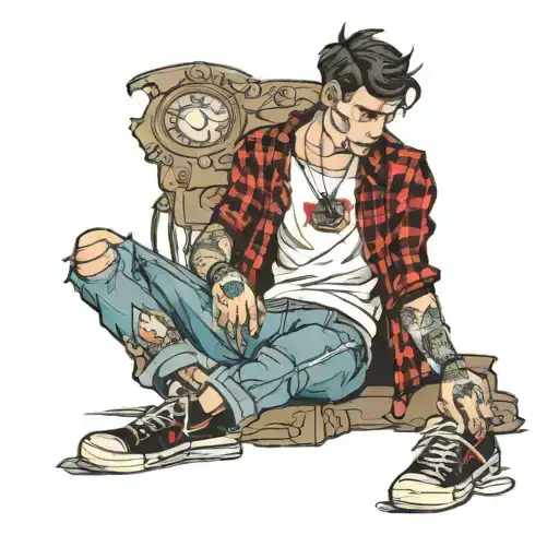 Dainty Boy In Ripped Jeans