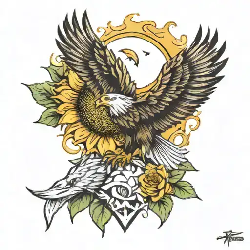 Sunflower And Eagle