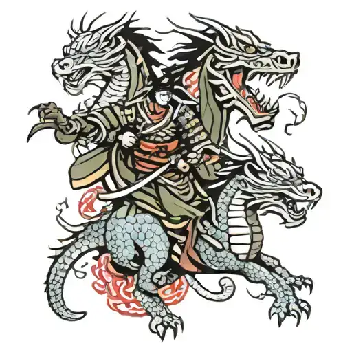 Samurai And Dragon
