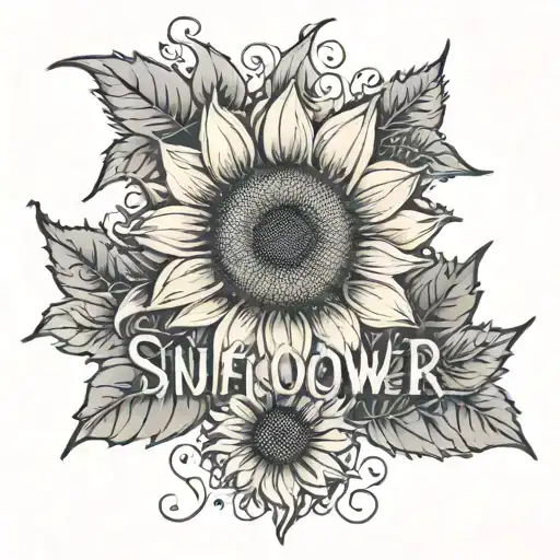 Sunflower With 6 Names Written