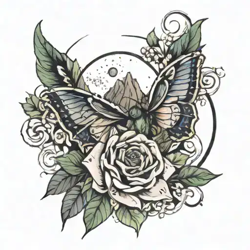 Clessidra With Mountain Moon And References