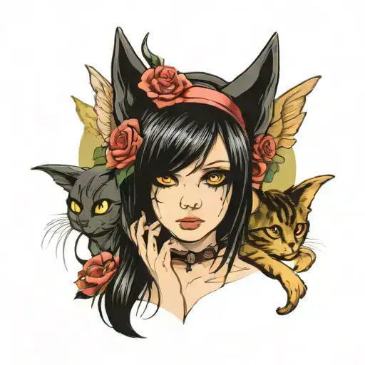 Emo Rock Albums With Emo Angel And Emo Cats