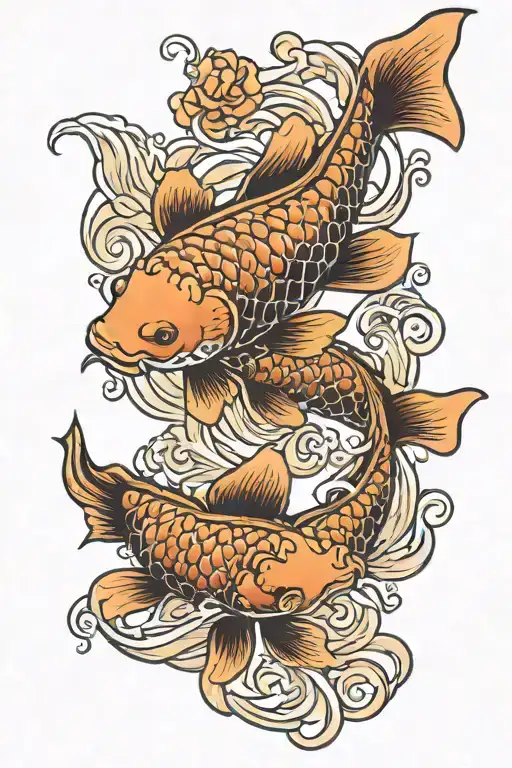 Koi Fish Swimming Gracefully