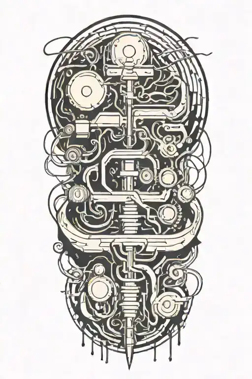 An Abstract Design Of Electrical Currents Flowing Through A Digital Landscape