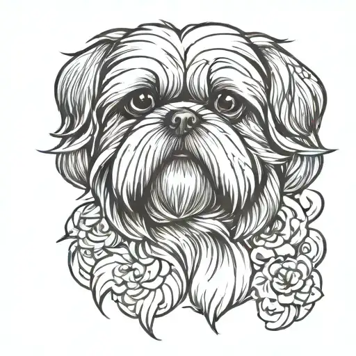 Shih Tzu Line Art
