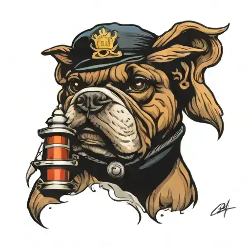 Bull Dog As A Boat Captain
